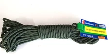 3/16" X 50' FOOT PP  BRAIDED ROPE, CAMPING MULTI- PURPOSE CAMOUFLAGE GREEN POLY