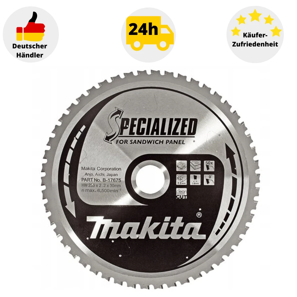 Makita B-17675 Sägeblatt Kreissägeblatt 235 mmx30 mm 50 Zähne Schnittbreite 2,2