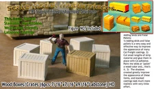 WOOD CRATES/BOXES (6pcs) HO Scale Model Masterpieces/Thomas Yorke *NEW*