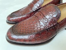 GUCCI Genuine Crocodile Loafers GG 368643 Sz UK 10, US 10.5 $2800*