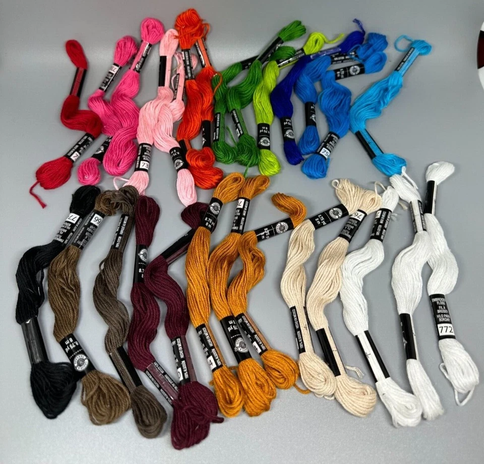 Loops and Threads Embroidery Floss Skeins 10 yd Lot of 63 Blues & Various Colors - Image 4 of 4