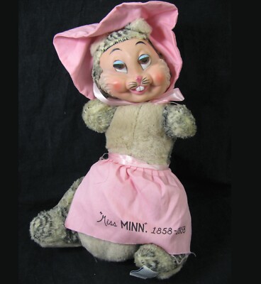 vintage Rushton Fairyland Toy Plush Rubber Face Bunny Cat