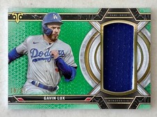 2021 Topps Triple Threads Gavin Lux /27 Jumbo Relic Emerald Refractor LA #SJR-GL