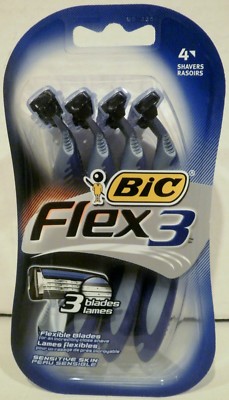 Bic Flex 3 Disposable Razors 4 Count Flexible Blades Sensitive Skin