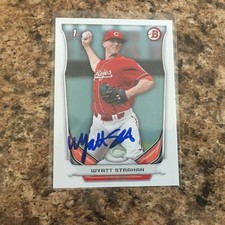 Wyatt Strahan Signed 2014 Bowman Draft Auto Rc Cincinnati Reds