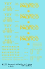 K4 O Scale Decals Ferrocarril Del Pacifico FCP 40 Ft Steel Boxcar Yellow Mexico