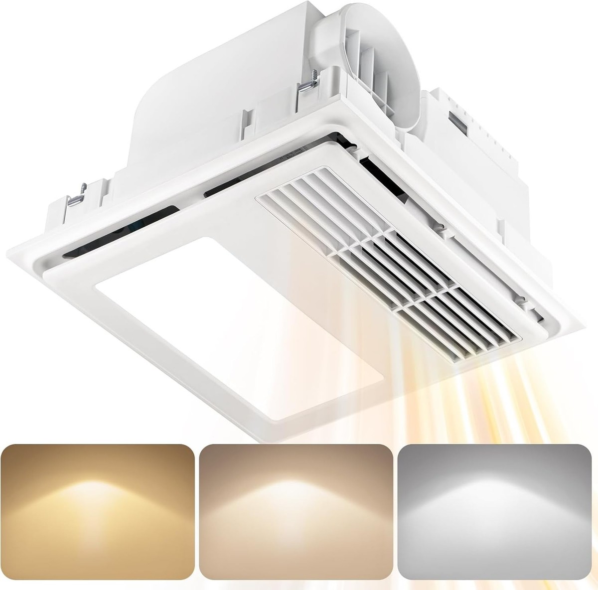 Bathroom Exhaust Fan with Heater Light, 110CFM, 2700K/3500K