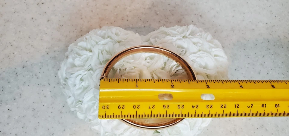 Brazalete Brazalete Bronzo Italia Tono Oro Rosa Bronce Ovalado Cargado con Resorte Foto 4 de 4