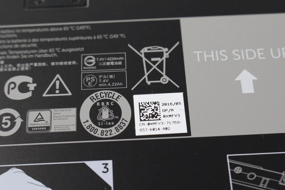 Bateria genuína para tablet Dell Venue 11 Pro 5130 32Wh 7.4V XMFY3 9MGCD - Imagem 4 de 4