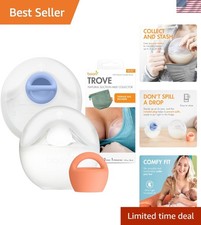 Trove Milk Collector Set - BPA-Free Silicone Breast Pump 2 Count with Pouch