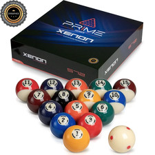 DYNASPHERES XENON BELGIUM POOL BALLS REG SIZE  6 RED DOT Q BALL NEW FREE SHIPS