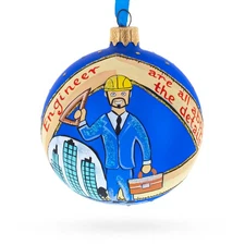 Engineer Glass Ball Christmas Ornament 3.25 Inches