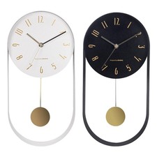 Modern Wall Clock with Pendulum Iron Art for Living Room Bedroom Decoration