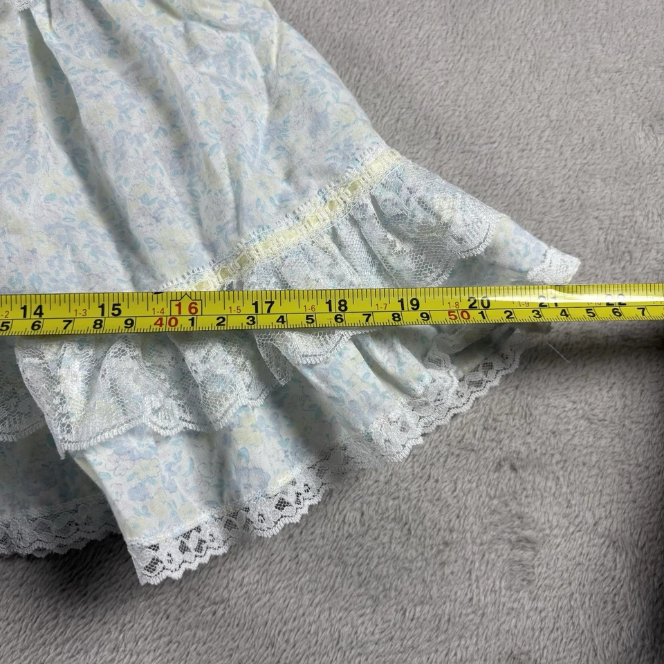 Vintage Caitlyn Scott Toddler Girls Dress 3/6M Floral White Blue Made USA 90s#2B - Image 3 of 4