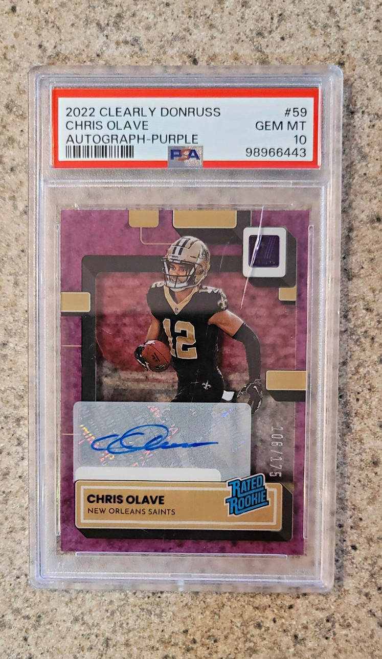 Chris Olave Panini Clearly Donruss #59 Autograph-Purple