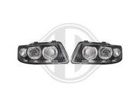 Designschenwerfer Set FüR Audi A3 Angel Eyes Klarglas/Schwarz 2000-2003
