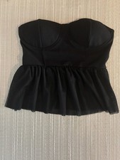 Sincerely Jules Black Strapless Bustier Peplum Top Size S