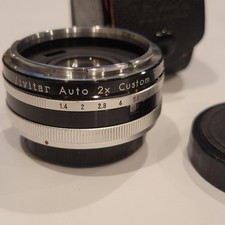 Vintage Vivitar Auto 2X Custom Tele-Converter SLR Lens Adapter Black Case