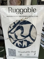 Ruggable Flatwoven Washable Area Delphina Rug, 8’x10’ With Pad