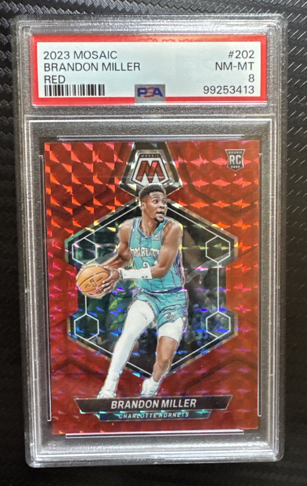 2023 PANINI MOSAIC RED #202 BRANDON MILLER PSA 8