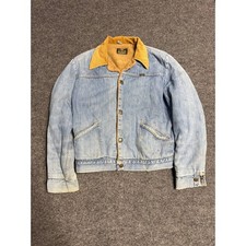 Vintage Maverick Blue Bell Sherpa Lined Denim Jacket Corduroy Collar 60s/70s