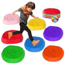 SmartYeen Stepping Stones for kids,8/12 PCS Durable Non-Slip Balance Stones I...
