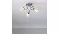 Argos Home Dico 3 Light Ceiling Light - Chrome & Glass