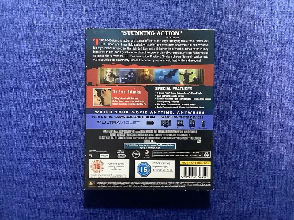 Abraham Lincoln Vampire Hunter (Blu-ray) + Slipcover Like New Region Free - Image 2 of 2