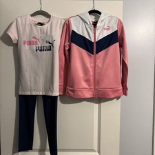 Little Girl's Size 8 PUMA 3 Piece Hooded Tracksuit Excellent