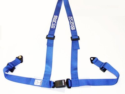 Sparco 04608BV1AZ Racing Street 3 Point Bolt-In 2'' Seat Belt Harness (Blue)