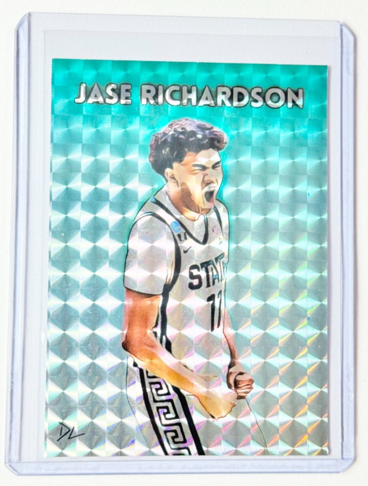 Jase Richardson Artist Signed "Michigan State Spartans" Refractor Card 1/1