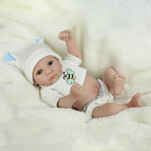 10" Reborn Baby Puppen Ganzkörper Vinyl Silikon Realistisch Frühchen Junge Puppe Spielzeug
