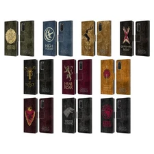 OFFICIAL HBO GAME OF THRONES DARK SIGILS LEATHER BOOK CASE FOR SAMSUNG PHONES 1