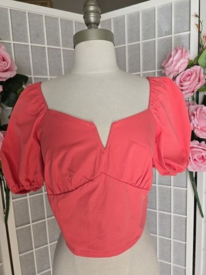 Sandra Puff Sleeve Blouse Top Size M