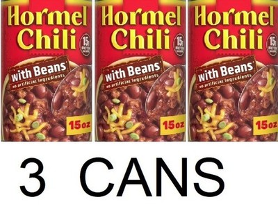 Hormel Chili With Beans 15 oz Can Shelf Stable - 3 PACK