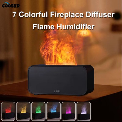 Aroma Diffuser Mini with 7 Color Lights, Flame Effect, Oil Humidifier, Remote