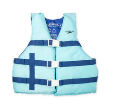 Speedo Junior Basic Life Vest - Blue: Youth Swimming Safety Jacket, 55-88 Pounds