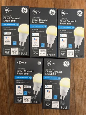 GE Cync Soft White Direct Connect LED A19 Smart Bulb 5 Pack New