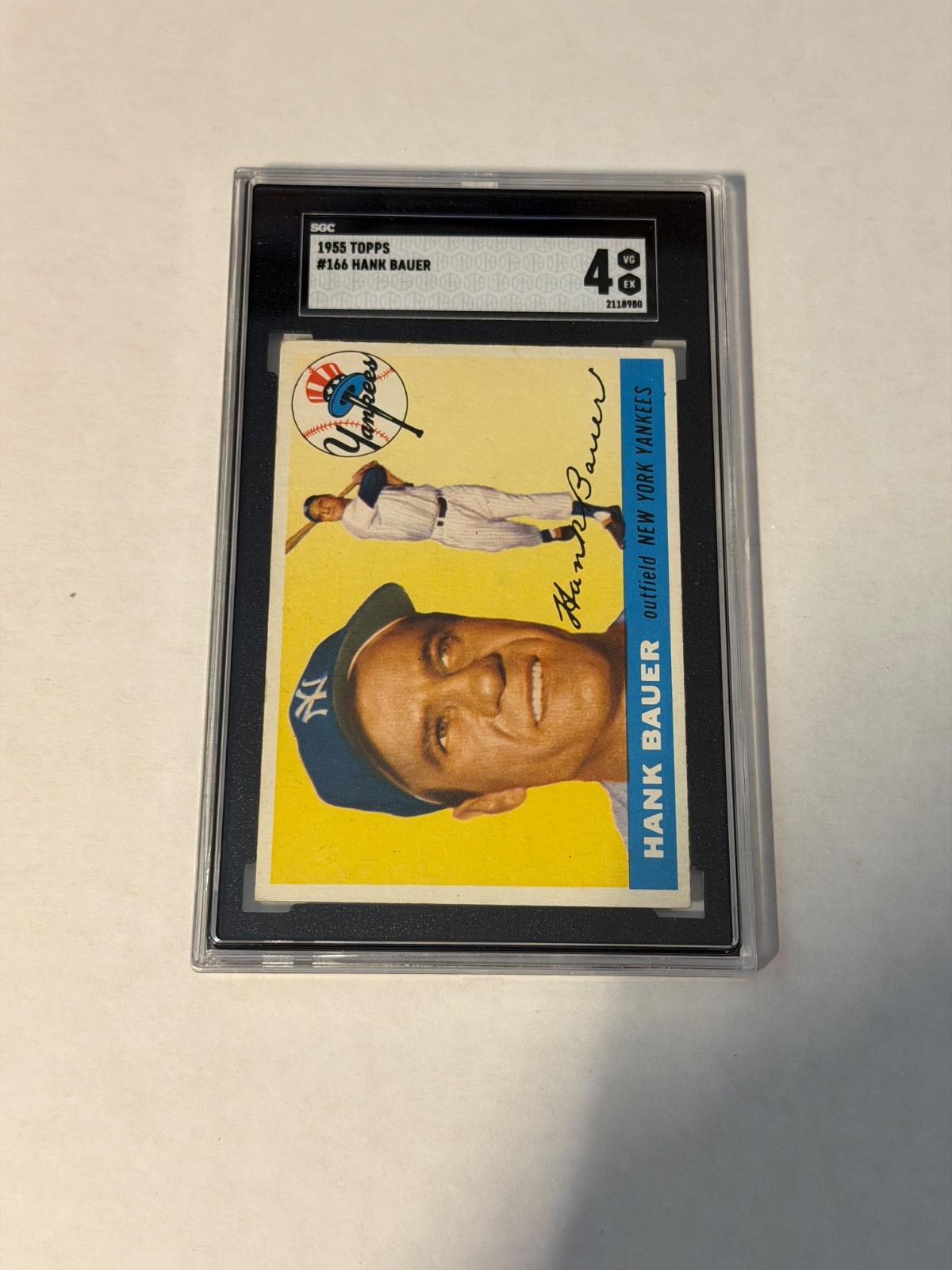 1955 TOPPS #166 HANK BAUER YANKEES SGC 4