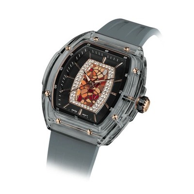 FedEx:Tsar Bomba Nucleus Femme02 Acrylic Quartz Watch Ladies Tonneau Transparent