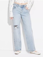 Wild Fable Size 00 90's Mid-Rise Relaxed Straight Light Wash Jeans NWT Women's