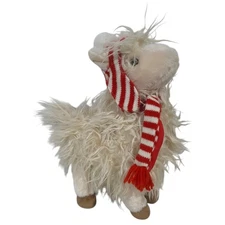 Pier 1 One Jingle Buddies Lima The Llama Red White Scarf Christmas Plush 11"