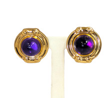 14K Gold Amethyst Earrings