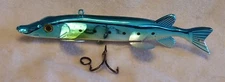 BEAUTIFUL 8"  PIKE ICE SPEARING DECOY UNUSED BLUE  W BELLY HOOK 12/28/18