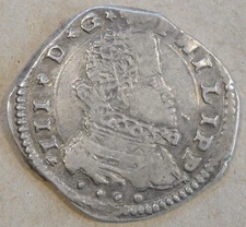 Italian States Sicily 1616 Four Tari KM-11 Better Circulated Grade