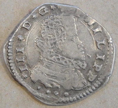 Italian States Sicily 1616 Four Tari KM-11 Better Circulated Grade - Image 1 of 2