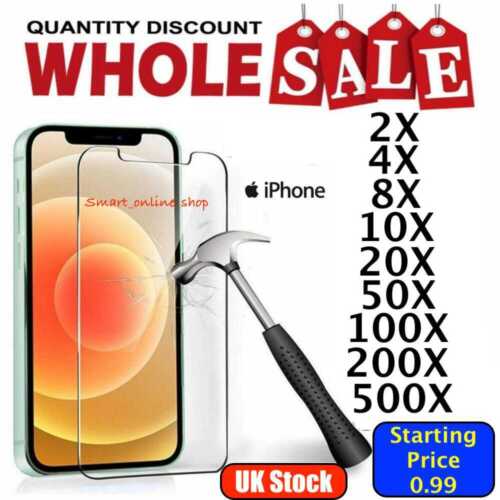 Wholesale Tempered Glass Screen Protector For iPhone 15 14 Pro Max 13 12 11 XR 7 - Picture 1 of 10