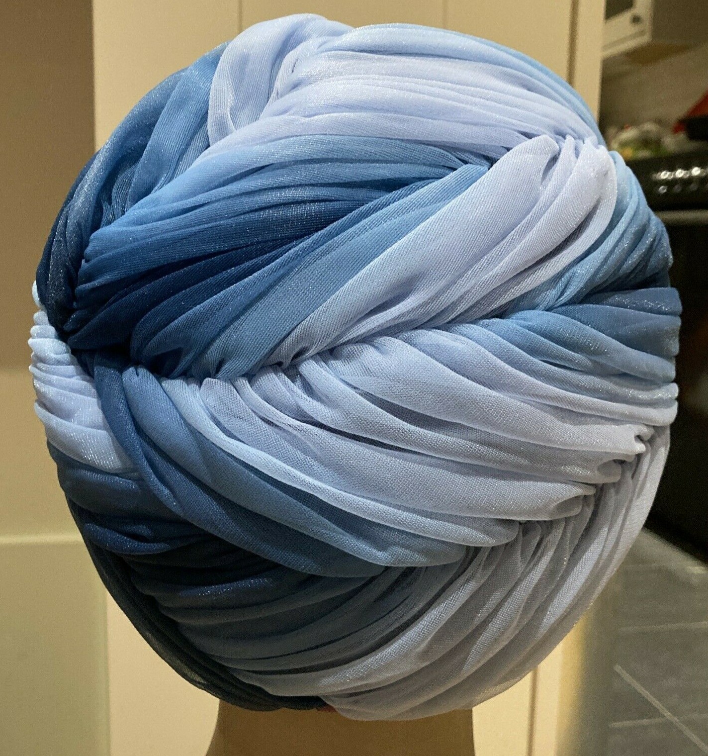 Vintage 1950s/Early 60s Shades of Blue Hat, Size Medium, VGC 5