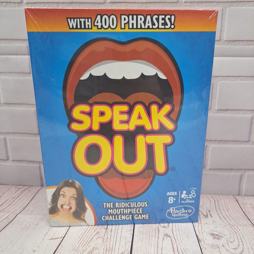 Hasbro Gaming Speak Out – Gioco Sfida Bocchino Con 400 Frasi, Per Famiglie E Feste, 8 Bocchini Inclusi
