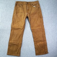 Dickies Carpenter Pants Brown Men's 32X30 Distressed Straight Leg Pockets